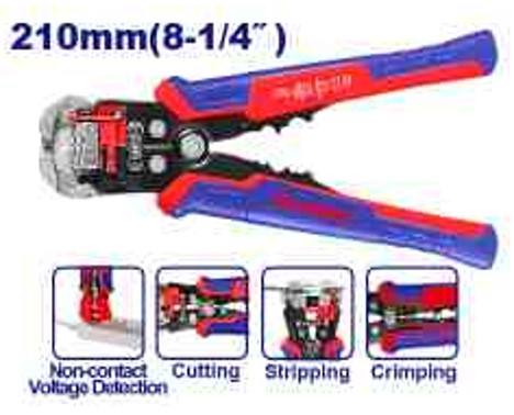 Intelligent Voltage Detecting Wire Stripper Non-contact Stripping Cutting Crimping 10-24AWG with LR44 Batteries Double Blister